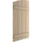 Ekena Millwork Knotty Pine 4 Board Joined Board-n-Batten w/Elliptical Top Faux Wood Shutters, 22W x 46H, PR SHUBJL22X46KPPR - alternate 5